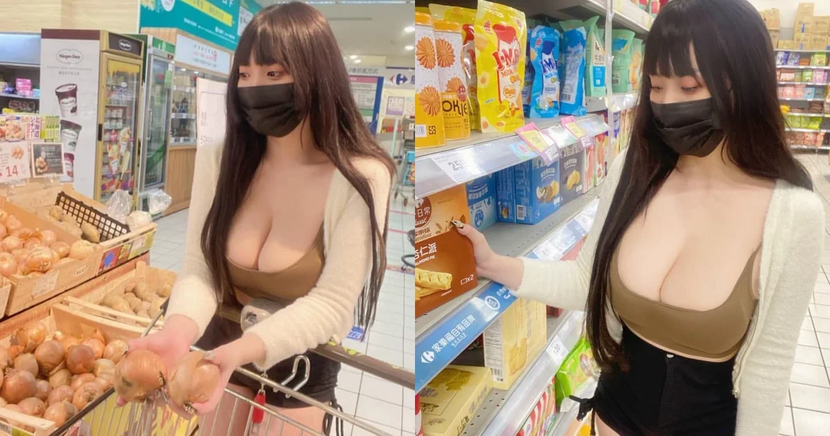 性感運動員「低胸逛超市」！火辣身材完美展現，白皙美腿吸睛 - 網路美女