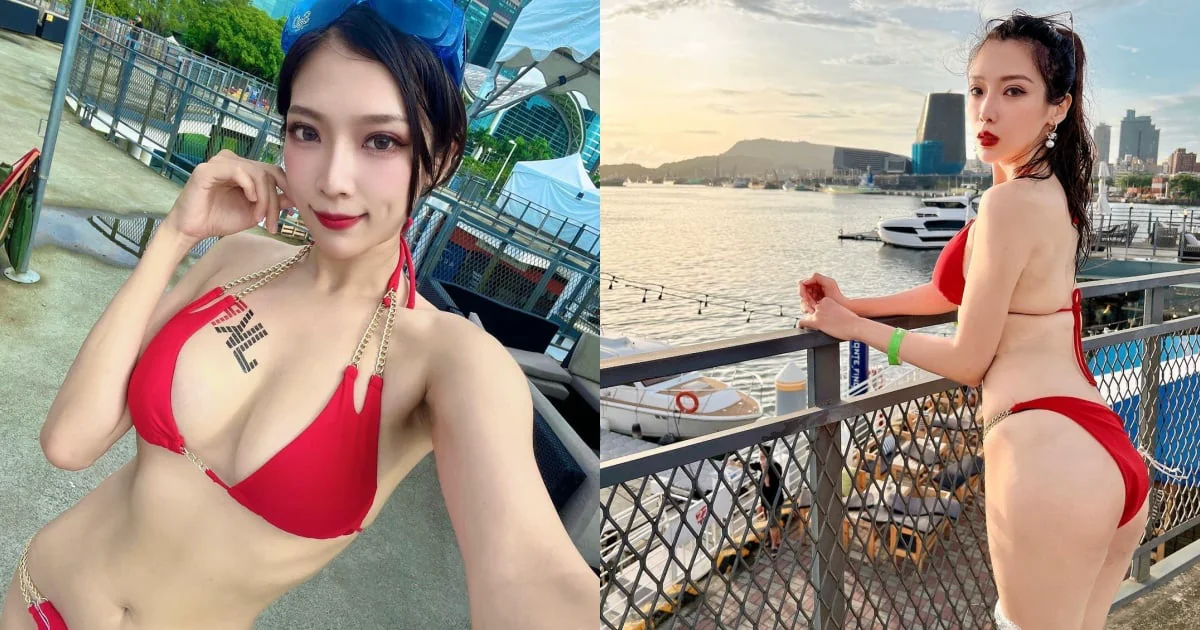 172cm長腿正妹米可碼頭比基尼狂歡！E奶曲線引爆水仗慾望！