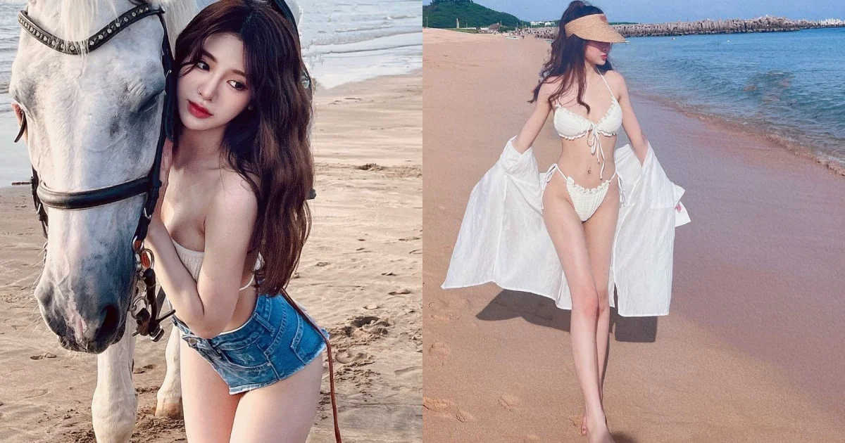 澎湖海邊驚現「超凡美女」！長腿美乳攝人心魄，引路人目不轉睛！