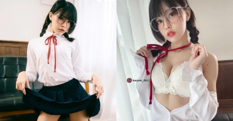 清甜眼鏡妹「苡琍」放學解放自我，掀裙解扣秒蹦「豐滿北半球」！ - 網路美女