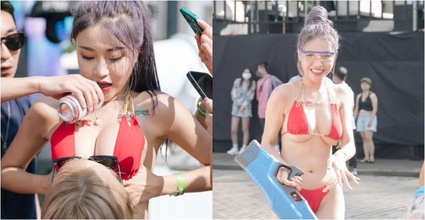 S2O前哨派對玩瘋！巨乳正妹Abby獻上「特調奶酒」超解渴 - 網路美女