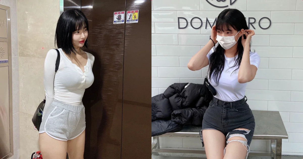 電梯前的「超火辣真理褲正妹」，「性感緊身線條」好撩人！ - 網路美女