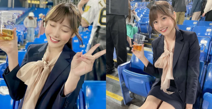 「甜美OL」下班看球賽制服來不及換　外表太正征服看台觀眾 - 網路美女