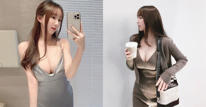 「氣質小姐姊」邪惡領口造福大眾，倒出「白嫩美乳」太銷魂 - 網路美女