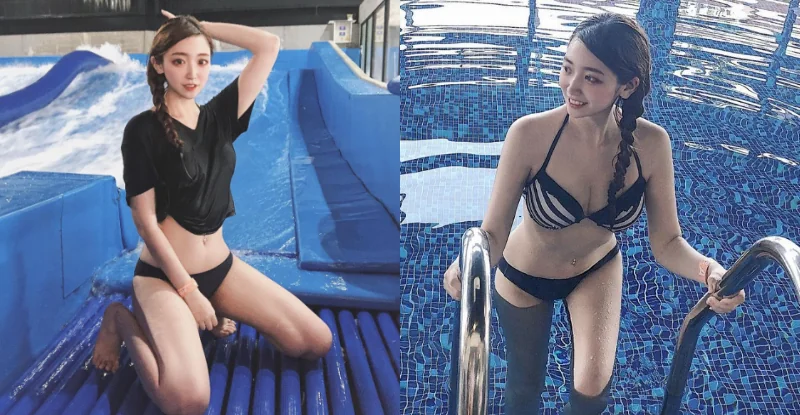 衝浪練習場邊驚見「優格」，偷藏浮標只現「水蛇腰間」就讓人癡狂 - 網路美女