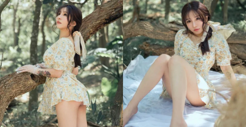性感小隻馬「糖糖」叢林放曬神視角，「鮮嫩微笑線」讓山林充滿蜜桃香！ - 網路美女