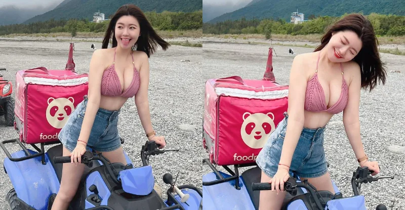 使命必達！正妹外送員「Judy邱比特」騎沙灘車跑單　餐點都是特大辣 - 網路美女