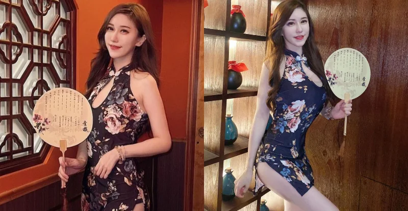 最美body「文文Wen」旗袍高衩露「鮮嫩玉腿」，壯觀壕溝也＂掏掏＂不絕！ - 網路美女