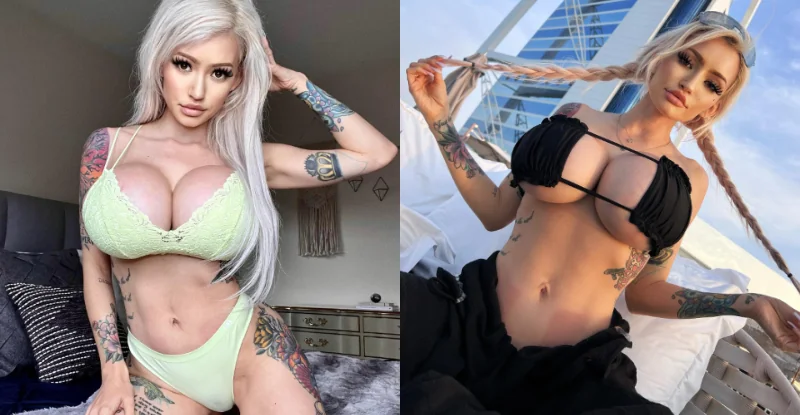大…還要更大！刺青妹配備「浮誇系爆乳」　巨型奶彈迎面襲擊絕對扛不住 - 網路美女