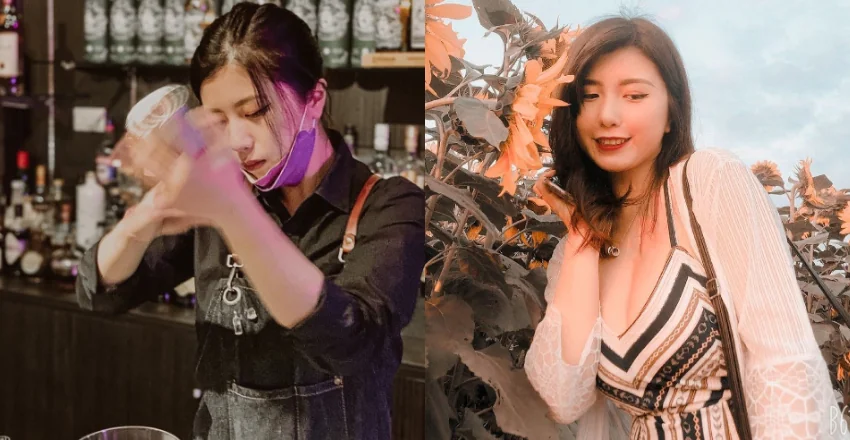 台南正妹調酒師「凱拉」挺巨乳搖雪克杯　奶酒特調還沒喝就醉 - 網路美女