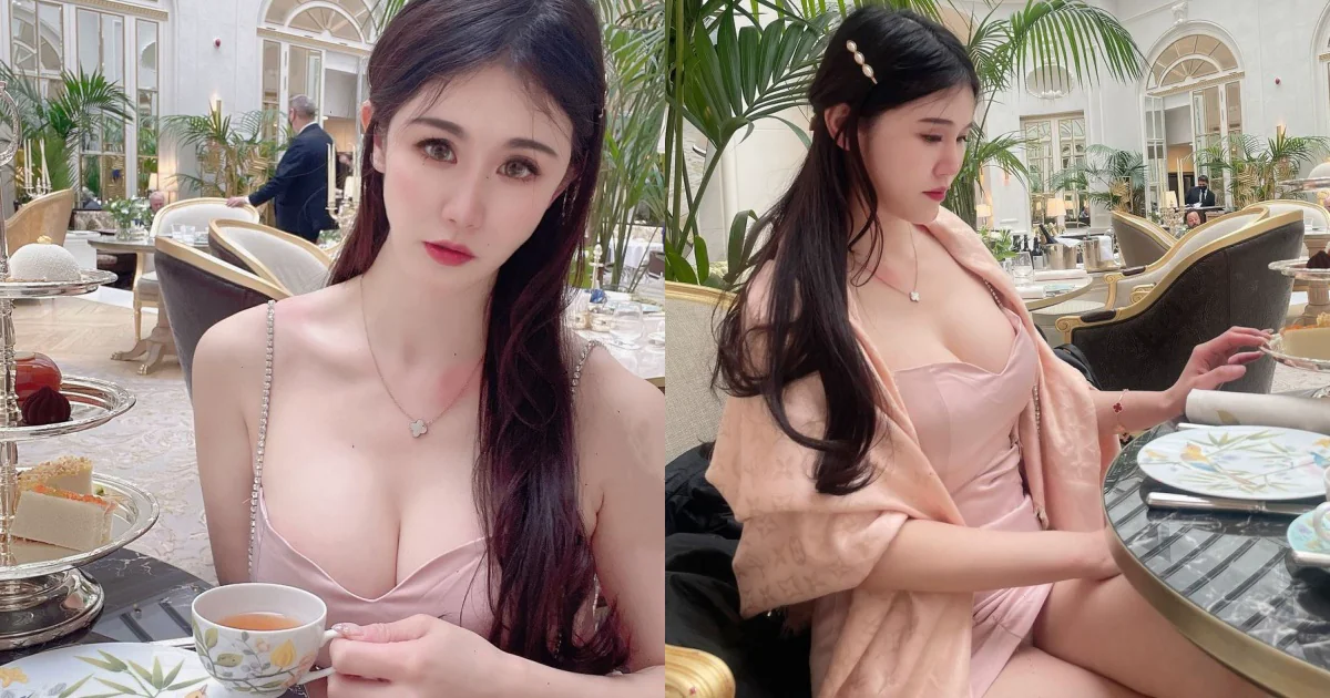 氣質正妹「Pei’s 」辣吃下午茶，爆乳小洋裝秀「F罩杯豪乳」和超白皙美腿！ - 網路美女