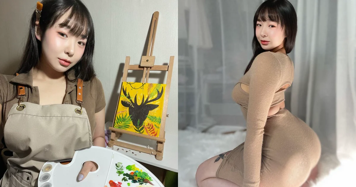 核彈級肉肉！「童顏巨乳女畫家」線條太離譜，「翹臀蜜大腿」好色氣！ - 網路美女