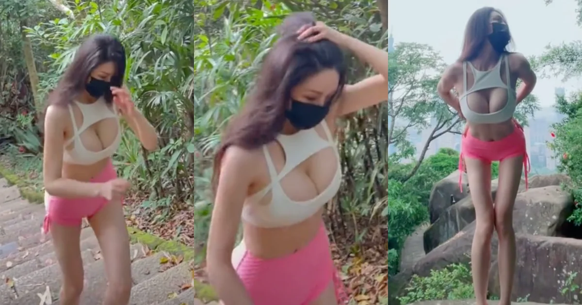 「巨乳細腰正妹」辣爬象山！「豐滿上圍」抖動畫面太犯規，翹臀長腿也好吸睛！ - 網路美女