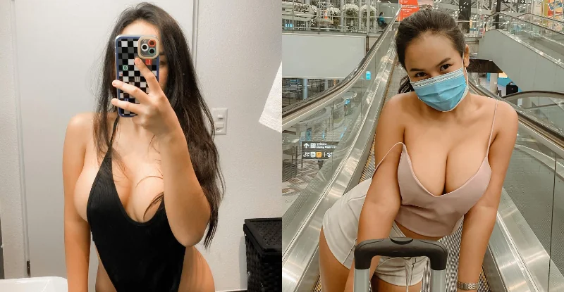 航站奇緣！機場驚見低胸爆乳大奶妹　本尊身分遭起底…豪乳照接連曝光 - 網路美女