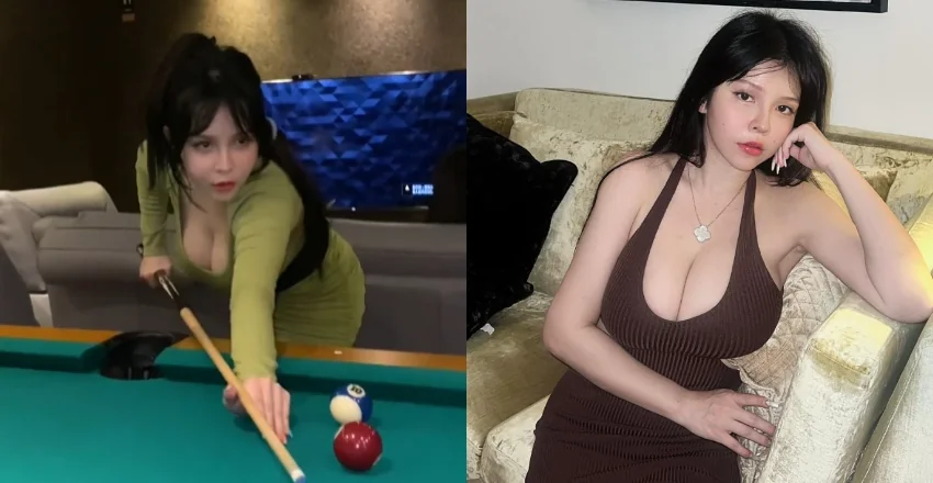 木瓜姊姊「Mandi香菱」爆乳打撞球　母球碰撞瞬間胸前兩顆也晃起來 - 網路美女