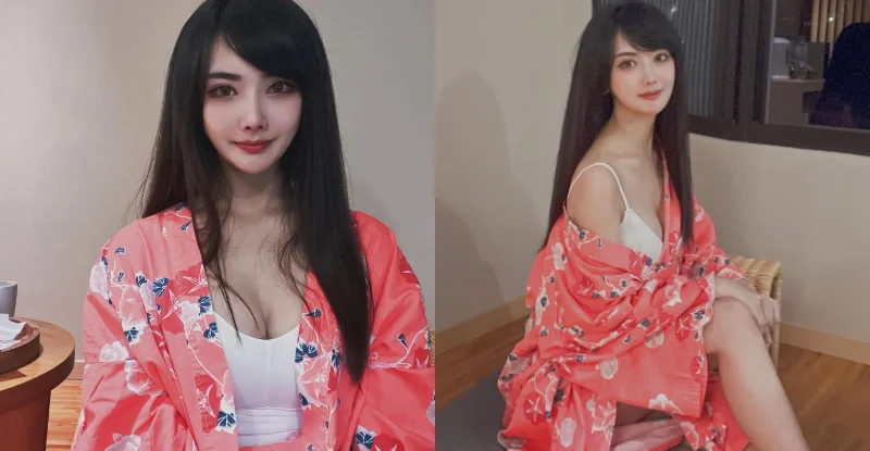 「電眼直播主」浴衣滑落白嫩香肩，「壯美濠溝」直搗粉絲視線 - 網路美女