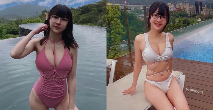 巨乳眼鏡娘「賴粉紅」私下偷偷性感　外套一脫都是爆奶戰服 - 網路美女