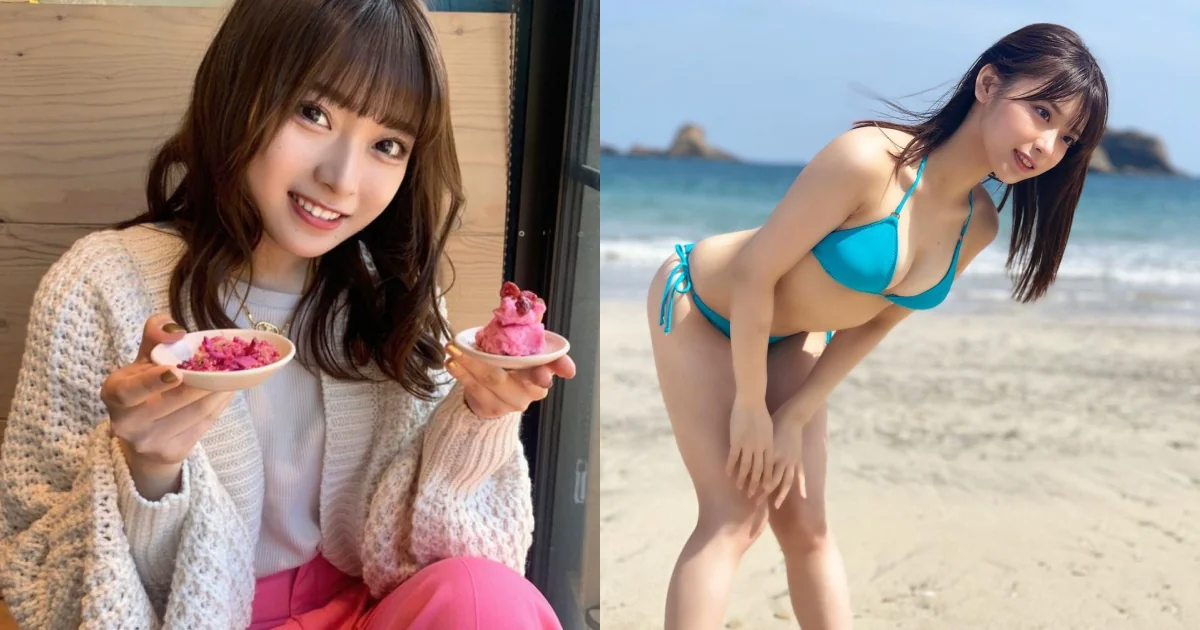 甜美可愛的「大眼櫻花妹」居然很有料！海邊比基尼挺「白皙嫩乳」拍寫真啦！ - 網路美女
