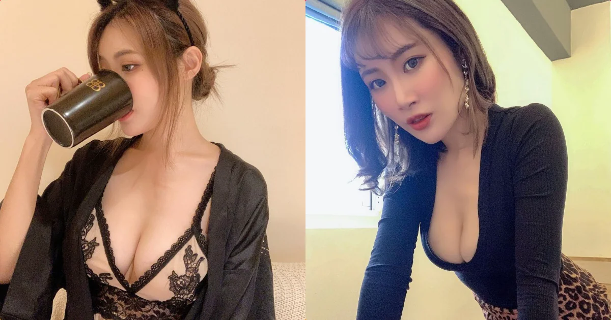 正妹「徐紜」穿火辣睡衣喝茶太撩人，「飽滿深V美乳」好養眼！ - 網路美女