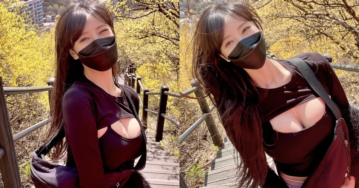 熱愛登山的「長髮爆乳辣妹」，上上下下「畫面超兇湧」！ - 網路美女