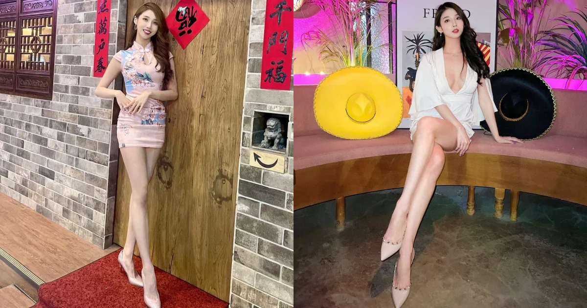 現代青樓出現「旗袍美腿正妹」！不只長腿迷人，胸前「白嫩雙峰」也大方露出！ - 網路美女