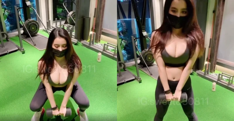 「猛奶健身妹」深蹲狂擠車頭燈，一起身更讓「巨乳暴力彈起」 - 網路美女