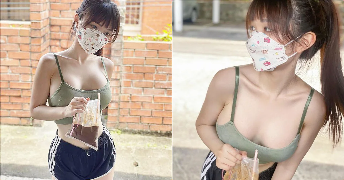 穿真理褲買咖啡的「爆乳馬尾妹」，「巨大乳量」直接誘惑放送！ - 網路美女