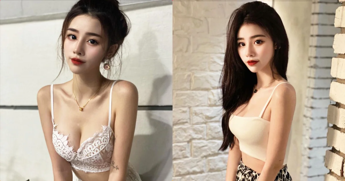 正妹紋繡師「短版上衣酥胸外露」，細肩帶造型好引遐想！ - 網路美女