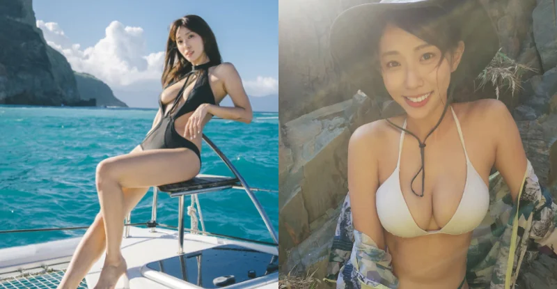 「陽光美女」率先掏出軟嫩雙峰，「完美弧形」在海上漂著超養眼 - 網路美女