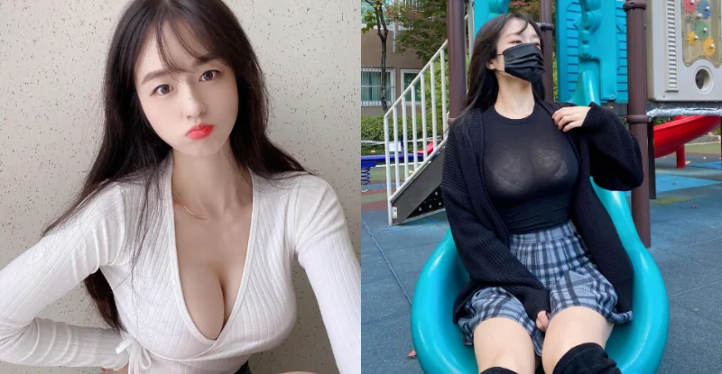 「兇猛魔女」龐然兩顆現身溜滑梯，轉身再挺「火辣蜜臀香」！ - 網路美女