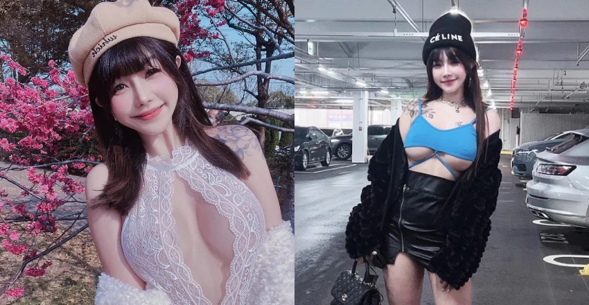 人比花嬌！超辣小姐姐「張嘻嘻」透視蕾絲上衣中路大開爆乳賞櫻 - 網路美女