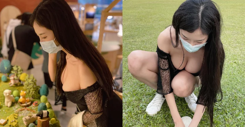 公園巧遇「爆乳口罩妹」大方曬奶　原來是性感女郎羅莉 Rolly - 網路美女