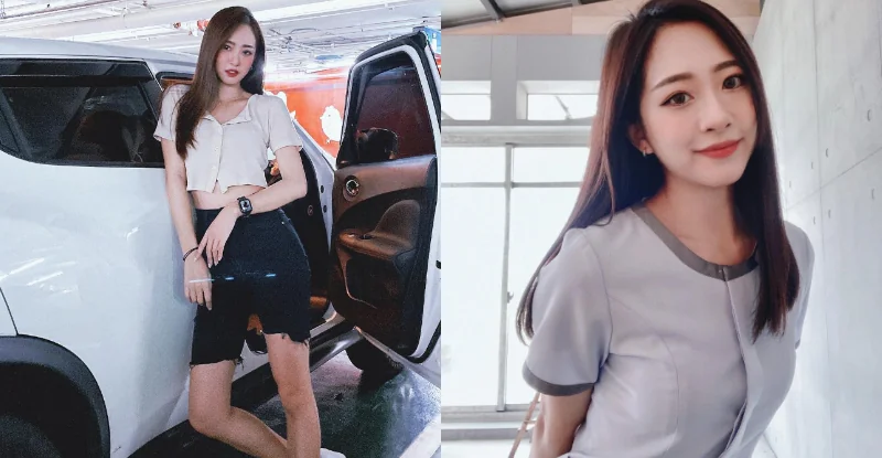 停車場驚見「性感副駕」，緊緻細腰搭玉腿讓人超想擄回家 - 網路美女