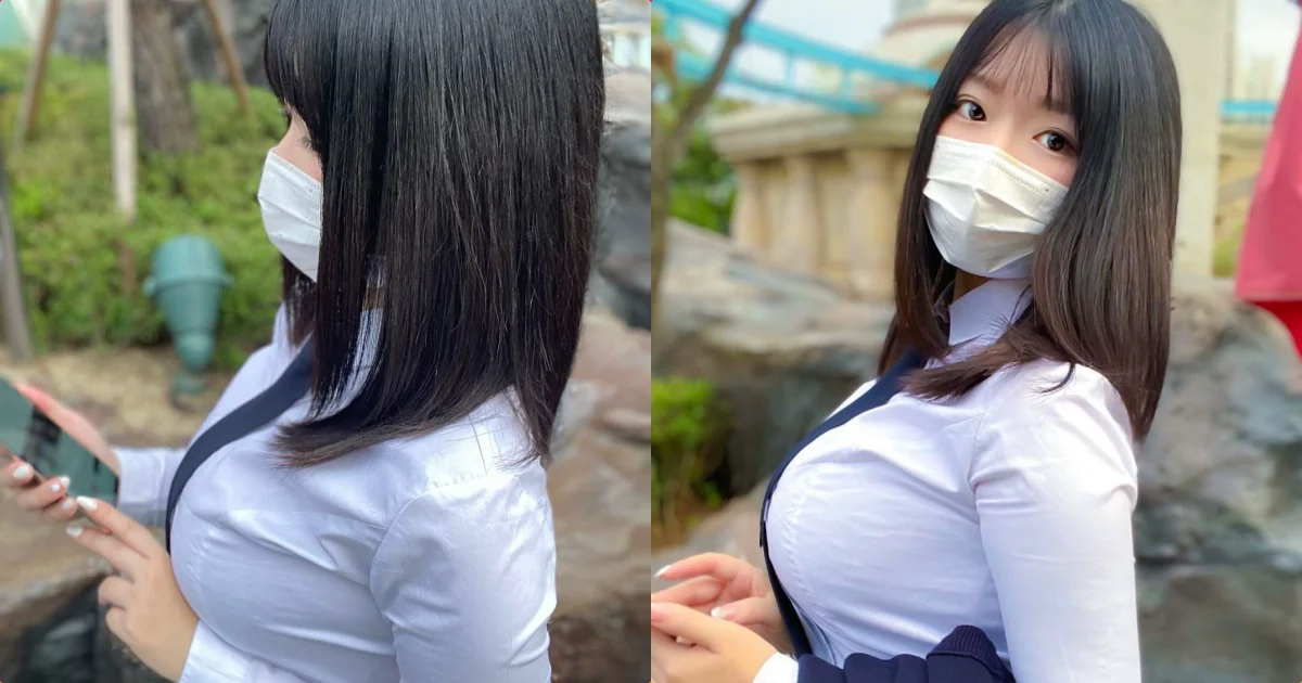 校服正妹「車頭燈超大顆」，「童顏巨乳的曲線」網友瘋狂！ - 網路美女