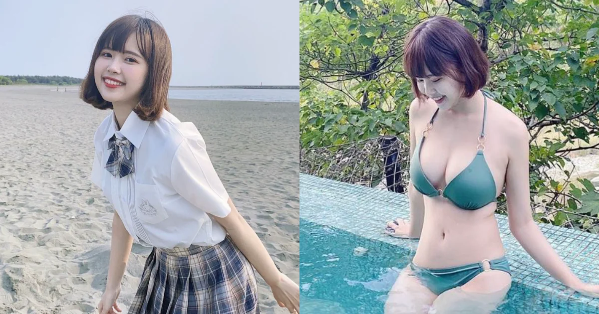 超可愛「學生制服正妹」隱乳好身材！比基尼玩水「秀白嫩巨乳」太驚人！ - 網路美女