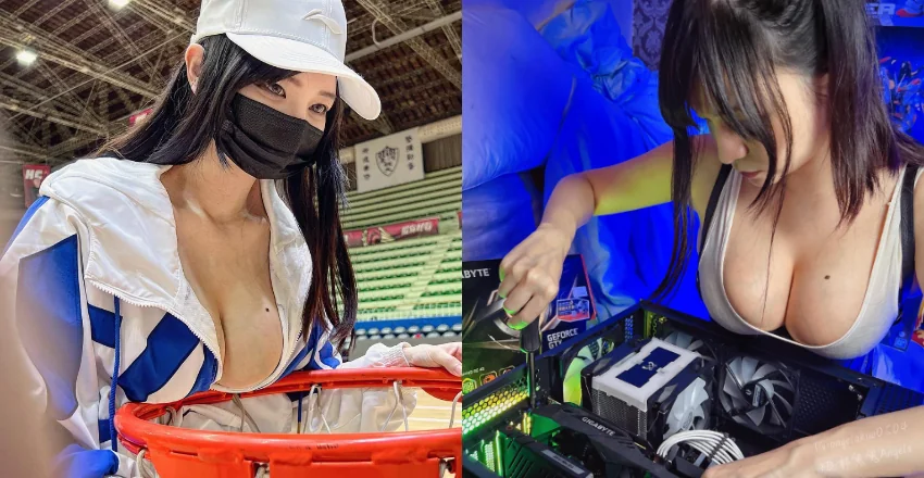 打籃球囉！「郭鬼鬼Angela」一次灌兩顆球　根本就犯規啦！ - 網路美女