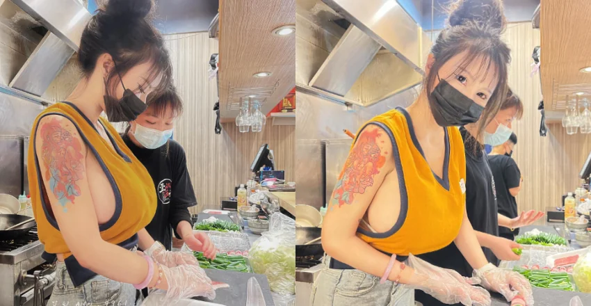 爆乳打工仔引爆日式居酒屋！白嫩奶球與深溝服務獲滿分評價