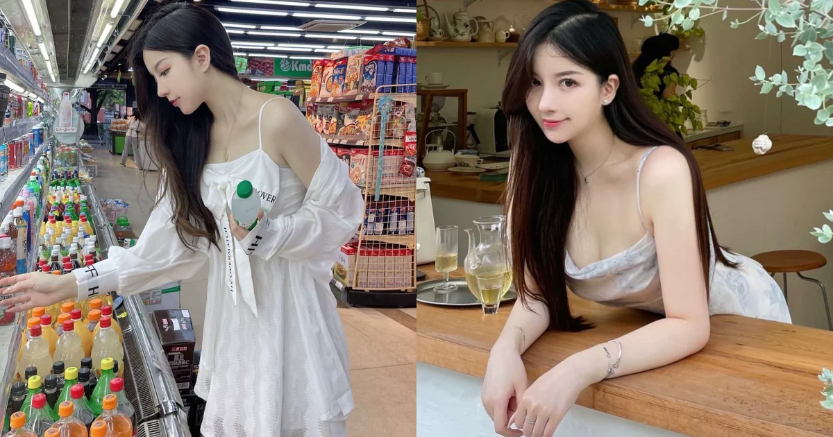 【真實遭遇】購物中遇見令人心動的吊帶裙美女！露香肩的長髮美麗動人，還有令人驚艷的白嫩酥胸！- 精彩遇見
