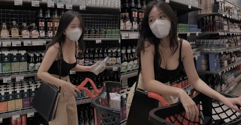 「網路美女挑酒邊掏野格炸彈！形狀完美秒醉，賣場驚見兇猛妹」
