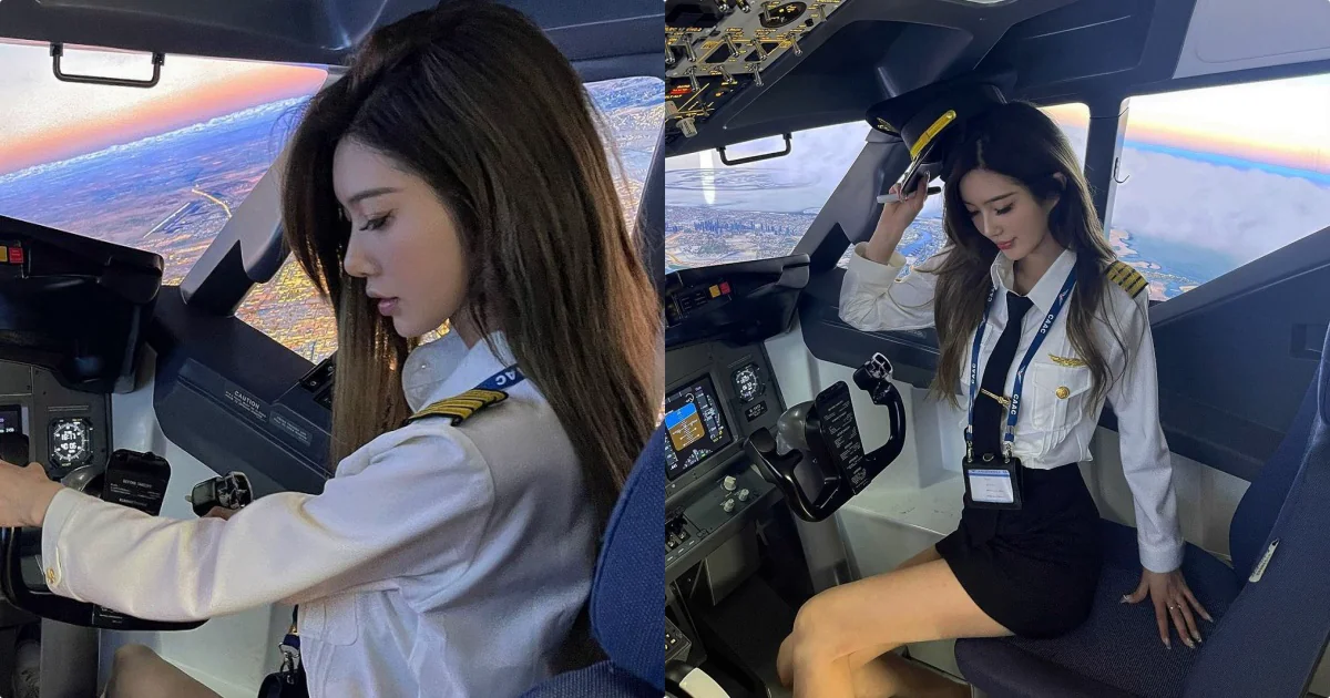 性感女機長「側顏照曲線超誘人」，「嫵媚電眼」讓人好想搭機！ - 網路美女 | 魅力機艙內外完美呈現