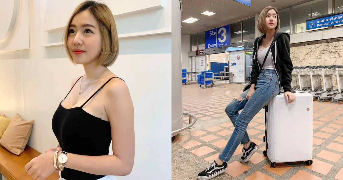 機場驚現「短髮美女」身材火辣難掩，緊身裝展現完美曲線！