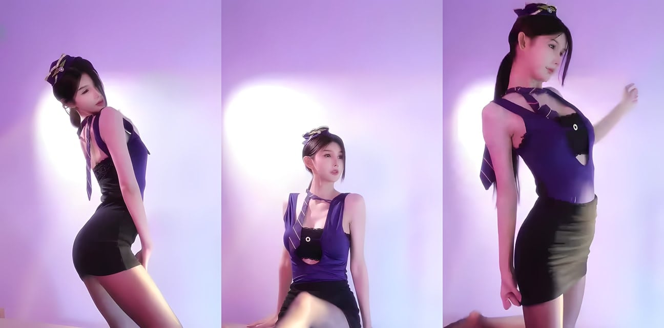 B站UP主小鹿想你黑丝包臀裙骚舞合集第7期 扭臀摇胸诱人犯罪
