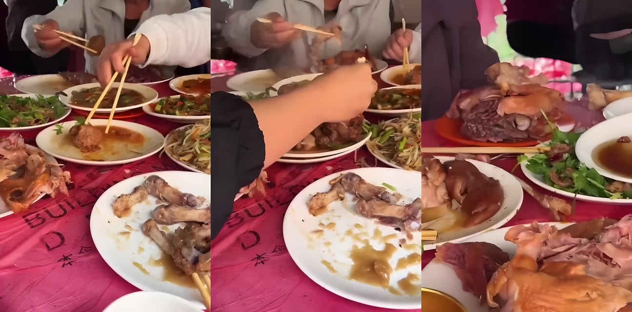 吃席光盘行动！极品嫩模主打不浪费 高手对战狂舔猛干