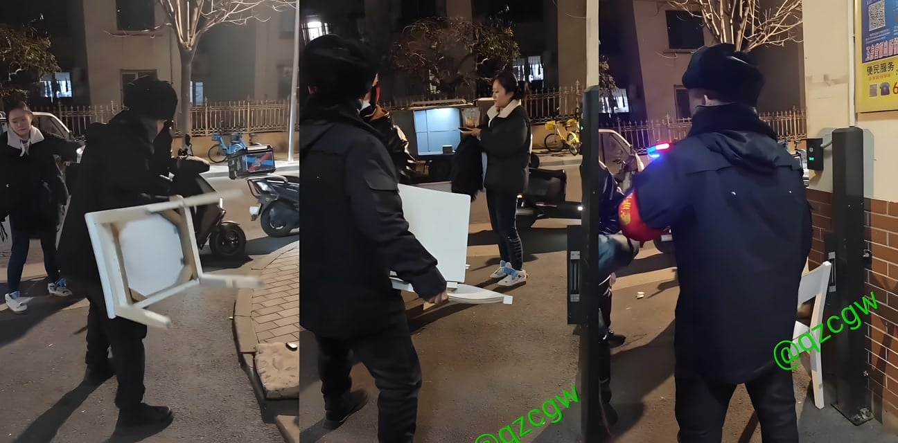 北京小区保安抄椅子砸外卖小哥！硬汉怒怼大爷：来啊打我试试？瞬间老实两代人相煎太急🤣