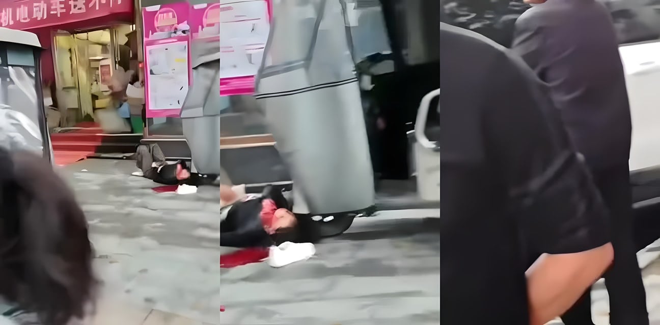河南中牟医院门口血腥惨案！男子开车撞飞嫩模后持刀狂砍 当场割喉自杀血流成河