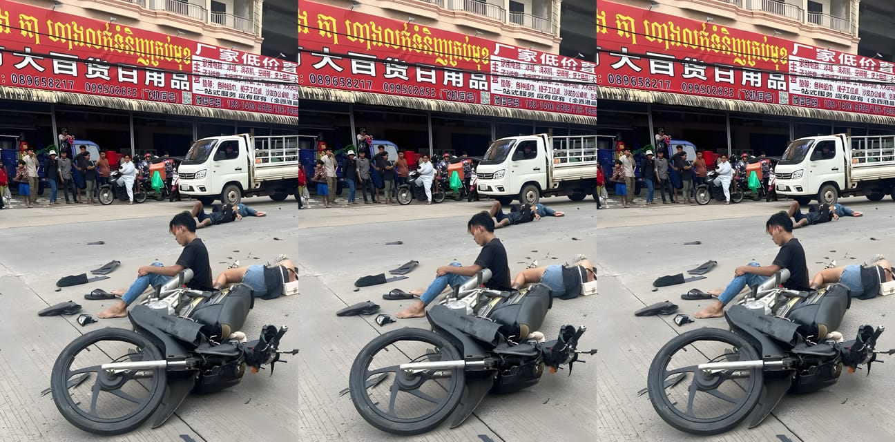 西港精神小伙街头飙车翻车！嫩模妹衣服全爆 私密部位全曝光🤣