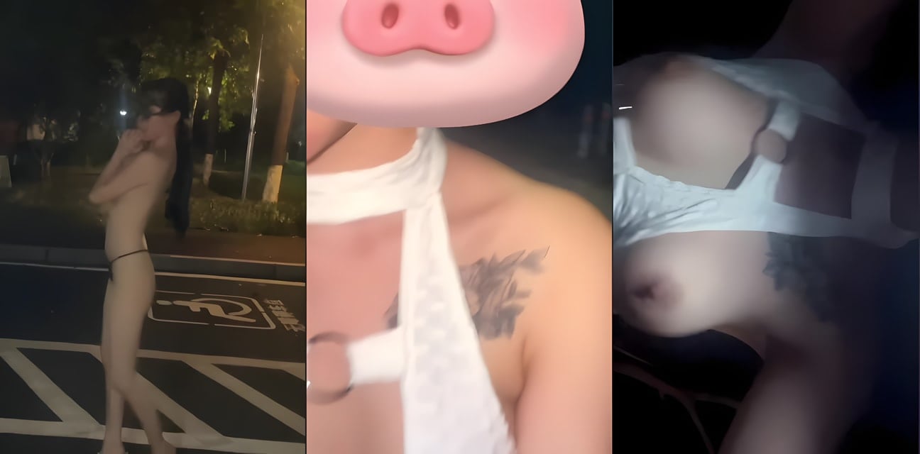 刺激！清纯少女户外露出勾引猥琐男舔逼后入狂干