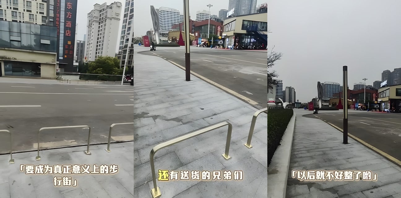 华商国际城围栏封路！外卖骑手怒砸商场现场冲突升级