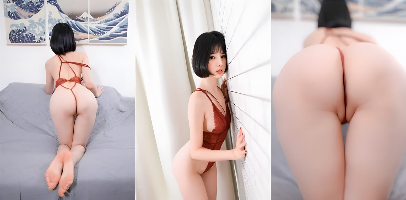 清纯少女红绳情趣内衣翘臀壁咚 极品蜜桃臀裂开露沟诱惑