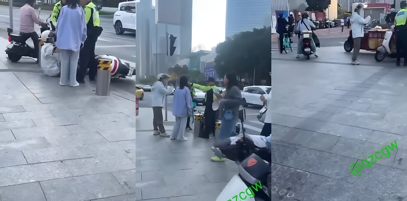 广州天河区电动车大战劲爆黑料！年轻人锁喉护车狂怼交警 路人口爆金句笑喷全网🤣